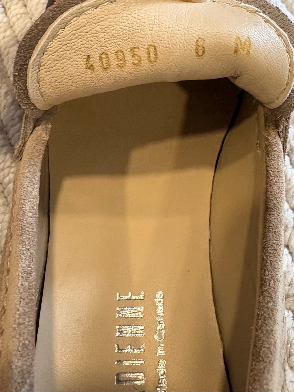 NWOT La CANADIENNE Suede Loafers in Taupe - Picture 5 of 5
